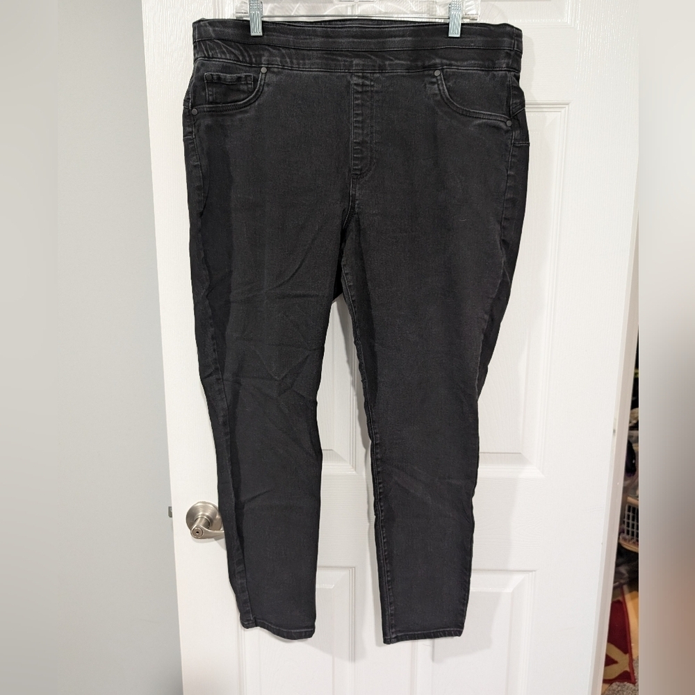 D. Jeans Black Skinny Denim Jeans in Size 20W (Pull On Style)